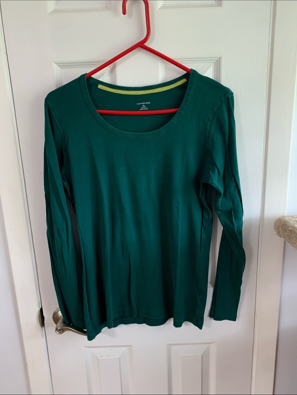 Lands' End Long Sleeve Scoop Neck Top — Green